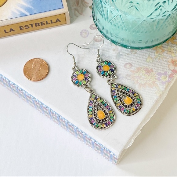 3/$15 Bohemian Mandala Dangle Earrings - Multi - Picture 10 of 10